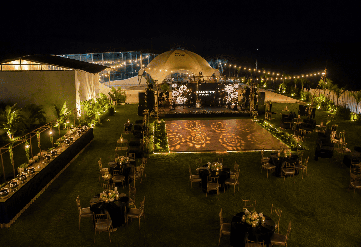 Outdoor celebration event at Novae Glamp near Hyderabad