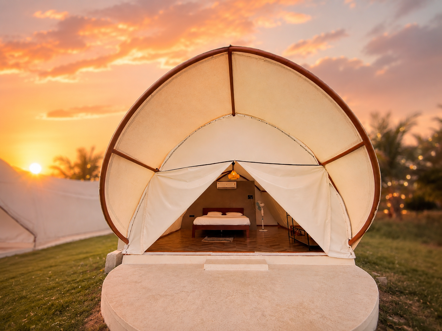 American style canvas tent at Novae Glamp near Hyderabad
