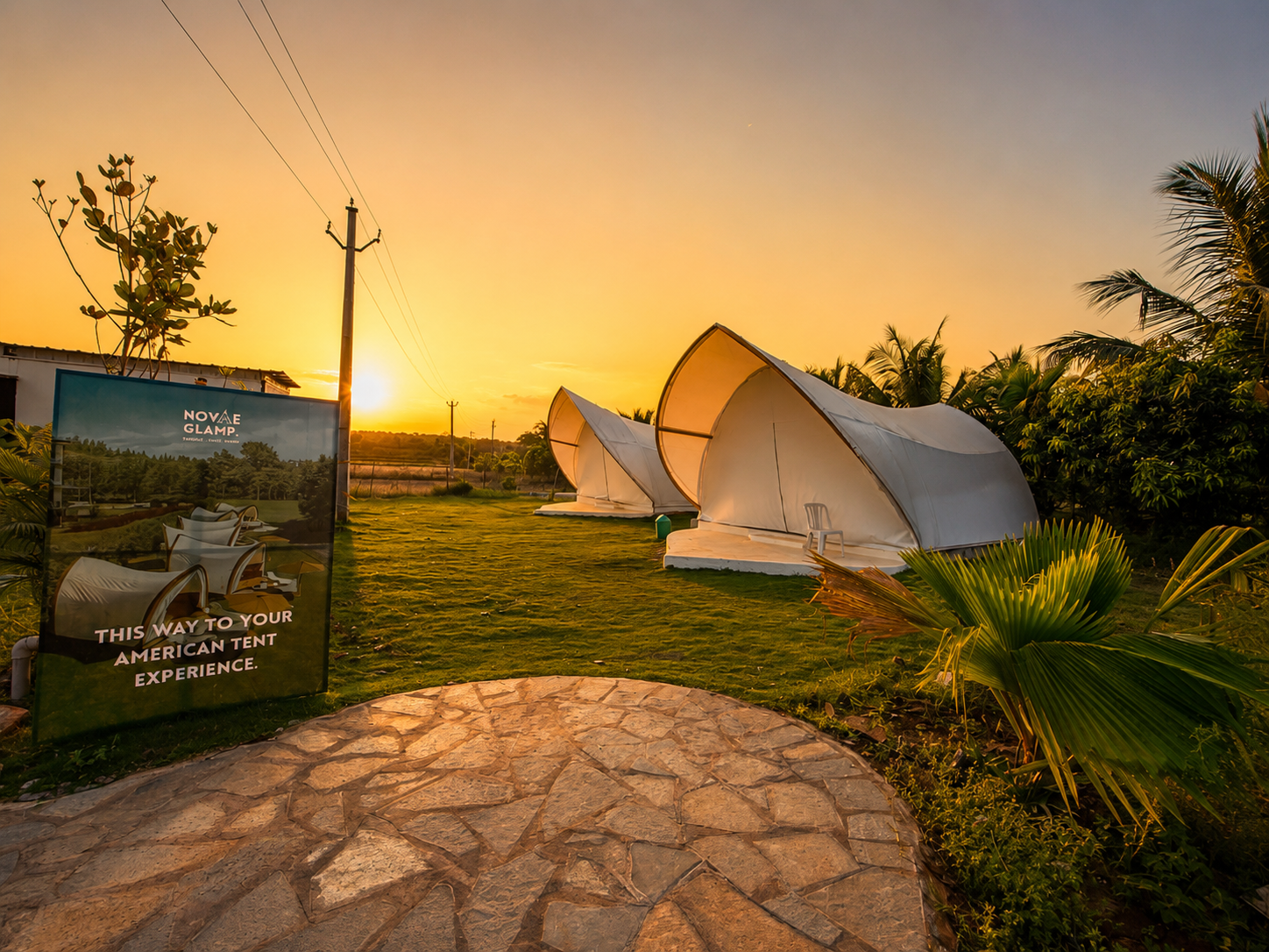American style glamping tent at Novae Glamp near Hyderabad