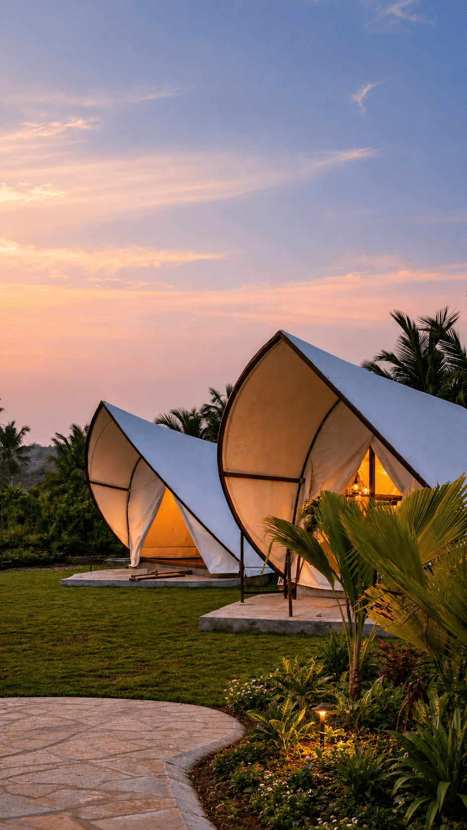 American style glamping tent at Novae Glamp near Hyderabad