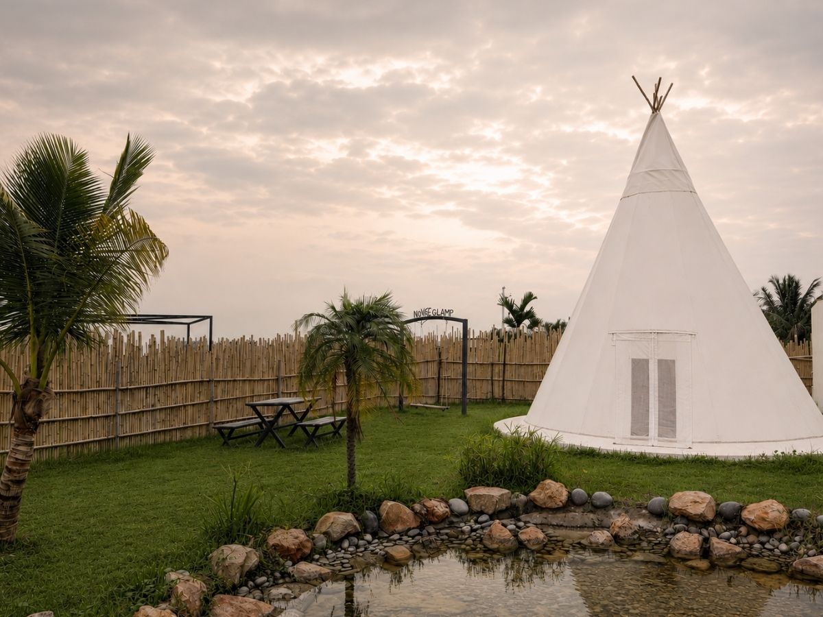Luxury tepee glamping tent at Novae Glamp near Hyderabad