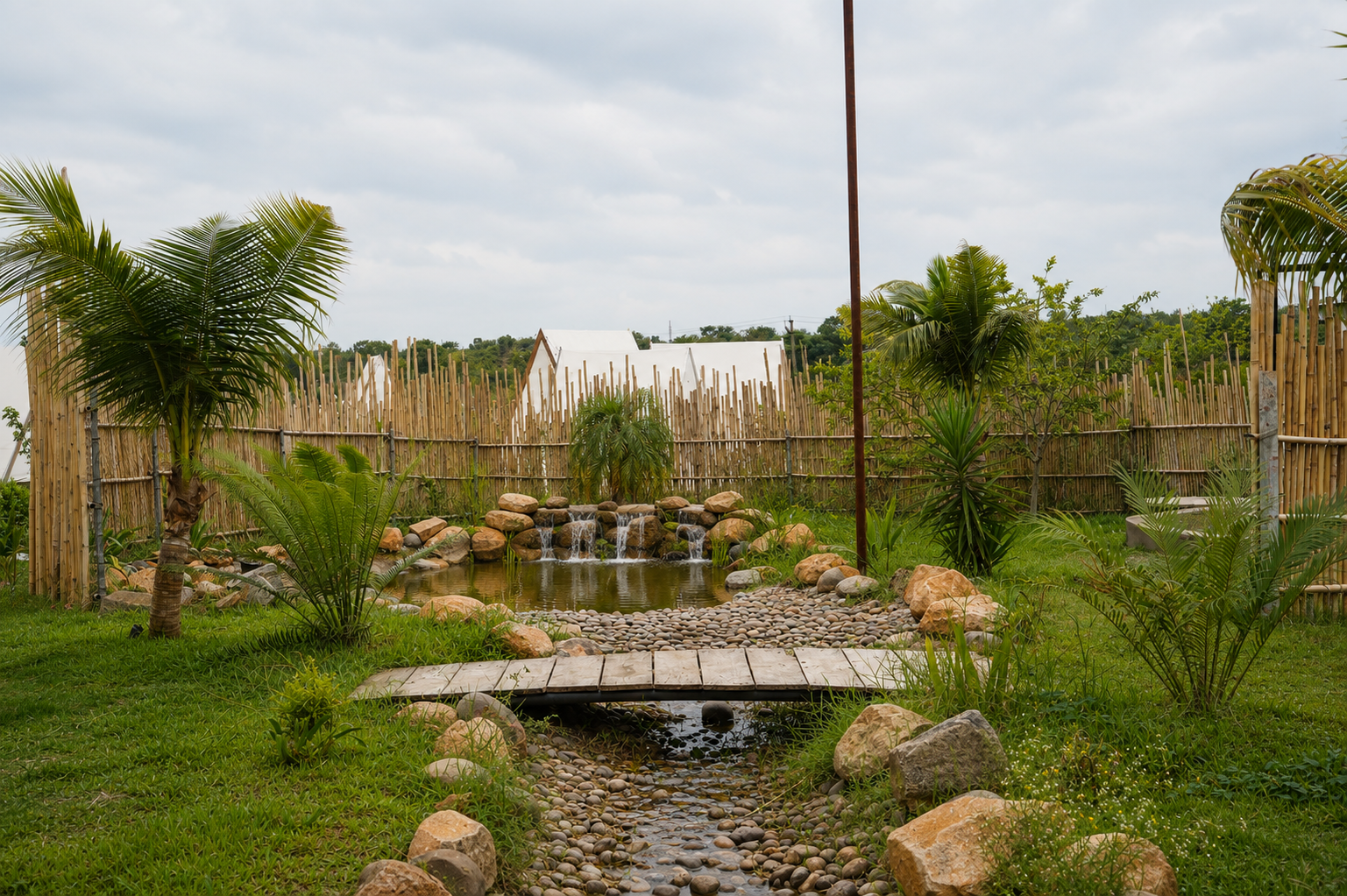 Luxury tepee glamping tent exterior at Novae Glamp near Hyderabad